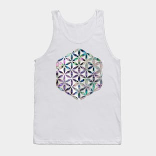 Flower of life Abalone shell on pearl Tank Top